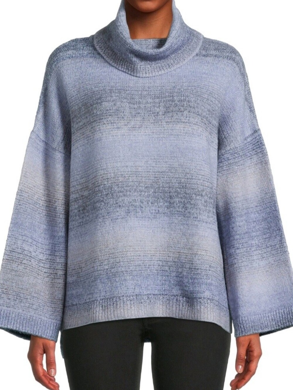 Cozy Blue Ombre Turtleneck Sweater NWT S
